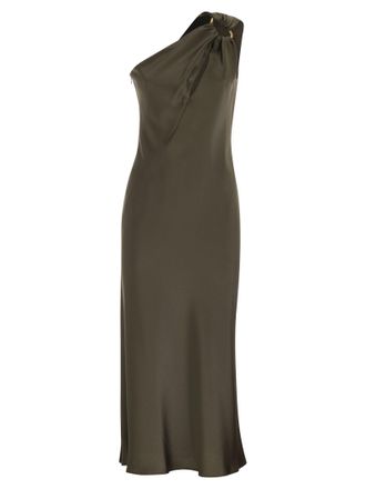 Max Mara Mseentrata One Shoulder Dress In Shiny Satin