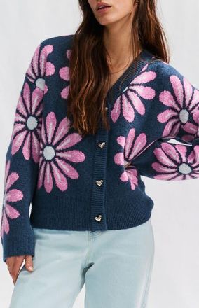 Next Floral Button Cardigan in Purple at Nordstrom, Size X-Small