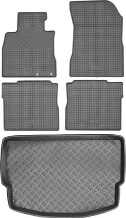 OEM Juego De Alfombrillas De Goma Para Coche Y Alfombrilla Para Maletero Para Nissan Note Ii Hatchback (2013)
