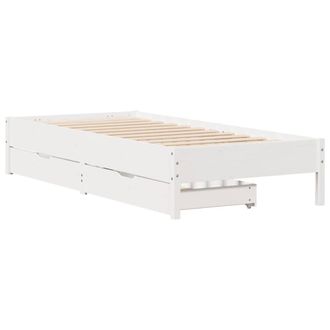 Berkfield Home Full Bed Frame without Mattress White 100x200 cm Solid Wood Pine