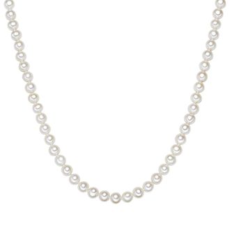 Valero Pearls Womens Female Fresh Water Cultured Pearl(s) Necklace - White Sterling Silver - Size 75 cm