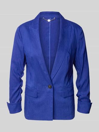 Marc Cain Blazer aus Leinen-Mix mit Reverskragen in Royal, Gr&ouml;&szlig;e 34