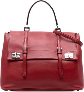 Prada Borsa a tracolla Soft Calf Double Turnlock 2000-2025 - Rosso