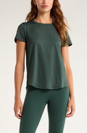 Zella Rally Mesh T-Shirt in Green Timber at Nordstrom, Size X-Small