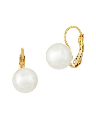 Savvy Cie Jewels 18K Plated Pearl Earrings