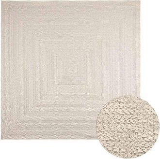 vidaXL Rug zizur Cream 240x240 cm Jute Look Indoor and Outdoor Vidaxl