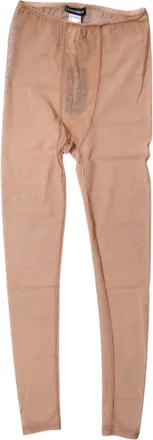 Dolce & Gabbana Womens Nude Beige Logo Lace Lingerie Pants Underwear Nylon Spandex