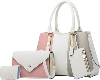 Generic Fashion Lady Leather Four Shoulder Crossbody Bag Clutch Wallet Retro Bag Leather Satchel Handbags for Women (White, One Size)