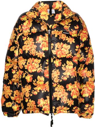 VETEMENTS floral-print puffer jacket - Black