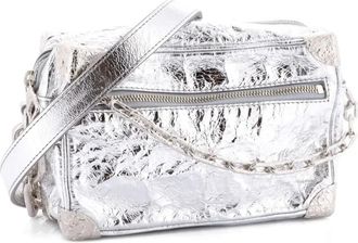 Louis Vuitton Soft Trunk Bag Crushed Metallic Calfskin Leather Mini crossbody bag - Zilver