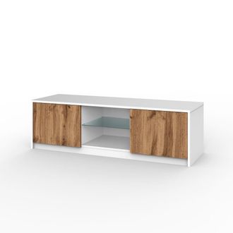 Aquadesign Mueble de tv en melamina y mdf blanco/roble