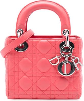 Dior Borsa a tracolla Lady Dior mini in pelle di agnello con motivo Cannage 2012 - Rosa