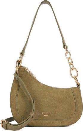 Dune London Direction Suede Shoulder Bag in Khaki at Nordstrom