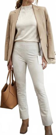 SPRWMN Crop Flare Leather Pant In White