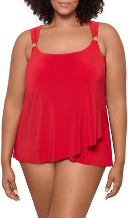 Miraclesuit Dazzle Tankini Top in Cayenne Red at Nordstrom, Size 18W