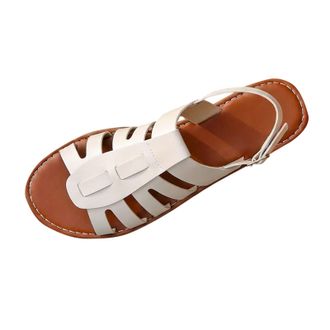 Generic Womens Flat Sandals Casual Open Toe Summer Sandal Solid Color Breathable Fashionable Versatile Non-Slip Comfy Strappy Sandals Beach Outdoor