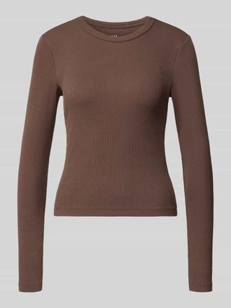 Only Slim Fit Langarmshirt aus Baumwoll-Mix Modell VAL in Schoko, Gr&ouml;&szlig;e XL