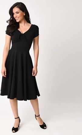Unique Vintage Natalie Swing Dress in Black Solid at Nordstrom, Size X-Large