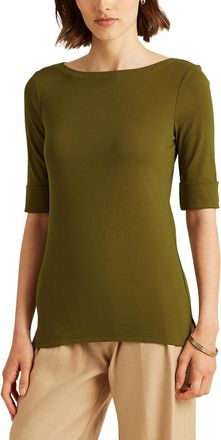 Ralph Lauren T-shirt met boothals en korte mouwen