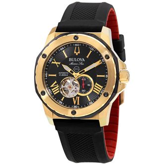 Bulova Marine Star Automatic Black Dial Mens Watch 98A272