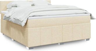 vidaXL Vidaxl - Cama Box Spring Con Colch&oacute;n Tela Color Crema 180x200 Cm