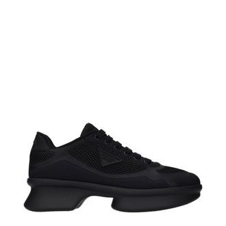 Prada Black Fabric Low Top Womens Sneakers