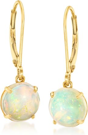 Ross-Simons Opal Drop Earrings in 14kt Yellow Gold