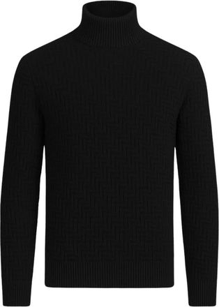 Paolo Pecora Maglia Lupetto Turtleneck - Heren - Coltruien - Zwart - S - Wol - Truien & Vesten