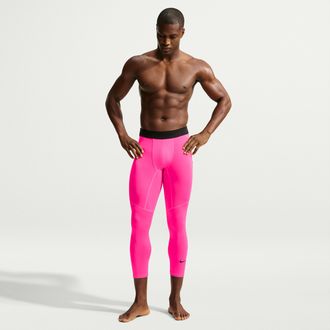 Nike Mens Nike Pro Dri-FIT 3/4-Length Fitness Tights in Pink | FB7950-646