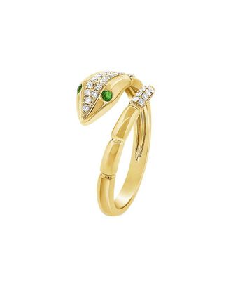 Sabrina Designs 14K 0.19 Ct. Tw. Diamond & Tsavorite Snake Ring