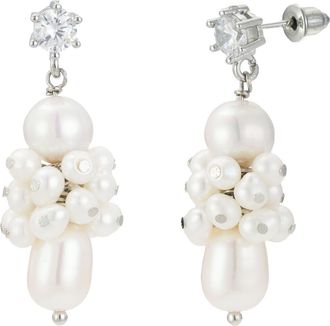 Untamed Petals Sydney Pearl Drop Earrings in Silver at Nordstrom