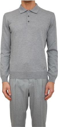 Corneliani Polo - Heren - Polos - Grijs - 4XL - Wol - Tops