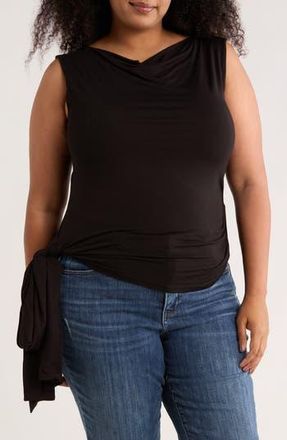 Renee C Side Tie Stretch Modal Top in Black at Nordstrom Rack, Size 1X