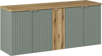 Petits Meubles Mueble bajo lavabo 140cm 5 puertas paneles de melamina y mdf verde