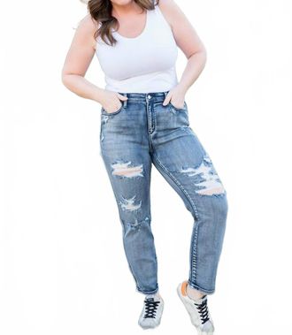 Judy Blue Rise To The Challenge Boyfriend Jeans In Blue