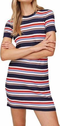 Bella Dahl Short Sleeve Tee Dress In Seaside Stripe