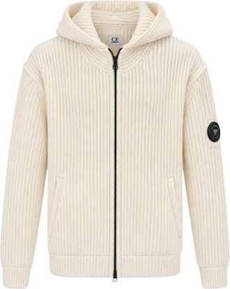 C.P. Company C.P. Company - Jersey de Lana de Cordero con Cremallera Completa GRS - Knitwear - Hombre - Blanco - S