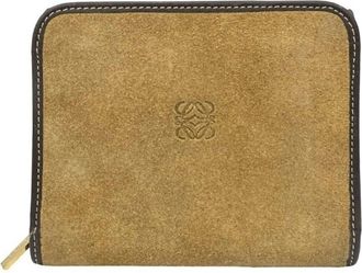 Loewe Beige Brown Suede Leather Wallet (Bi-Fold) (Pre-Owned)