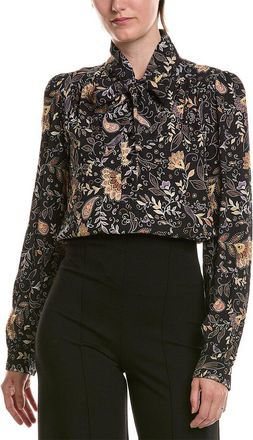 Michael Stars Alexei Printed Pussy Bow Blouse
