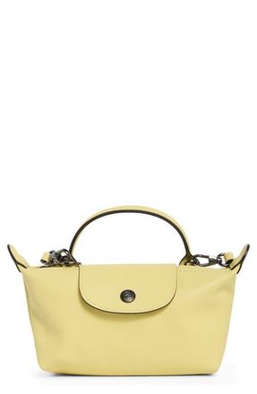 Longchamp Extra Small Le Pliage Xtra Leather Clutch in Lime at Nordstrom