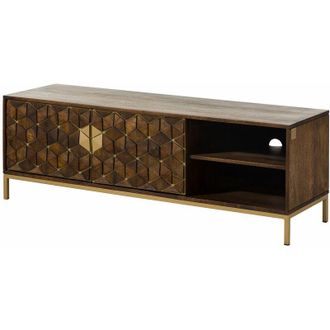 Massivmoebel24 mobile TV in legno di Mango 145x45x50 marrone oliato DIAMOND 206