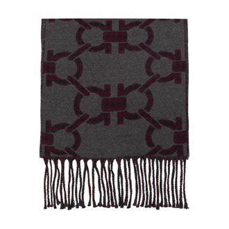 Ferragamo Winter Scarves, male, Gray, Size: ONE SIZE Wool scarf