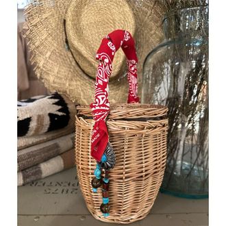 Fortela Wicker Concho Small Handbag in Red at Nordstrom