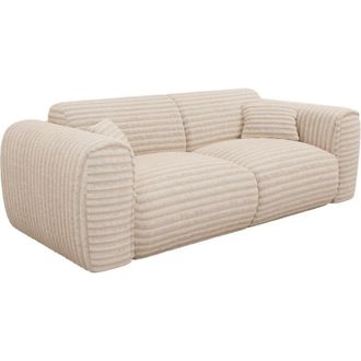 Vente-Unique Divano letto 3 posti a ribalta in Velluto a coste larghe Beige - POGNIA