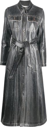 Diesel De-Flaminty-Z-Fsb shirt dress - women - Cotton/Hemp/Polyurethane - M - Grey