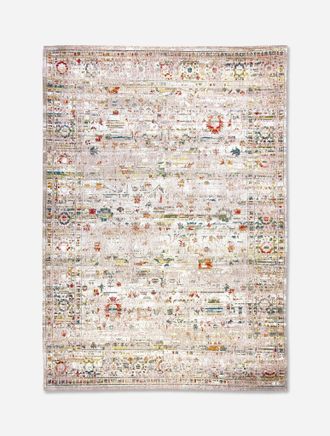 Louis De Poortere Dise&ntilde;o Ushak - Alfombra Cl&aacute;sica Anticuaria - Hecha En B&eacute;lgica - Acabado A Mano - Antideslizante Natural - 100% Algod&oacute;n - Delicias Turcas - 170 X 240 C