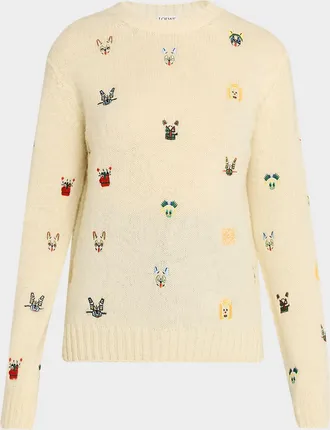 Loewe x Louis Wain Futurist Cats Embroidered Crewneck Sweater