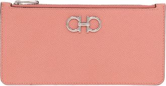 Ferragamo Salvatore Ferragamo Hammered Calfskin Gancini Credit Card Holder