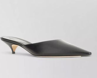 The Row liisa leather kitten heel pointed toe mules