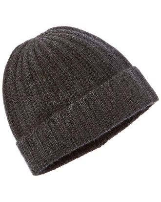 Amicale Cashmere Ladderstitch Cuffed Cashmere Beanie
